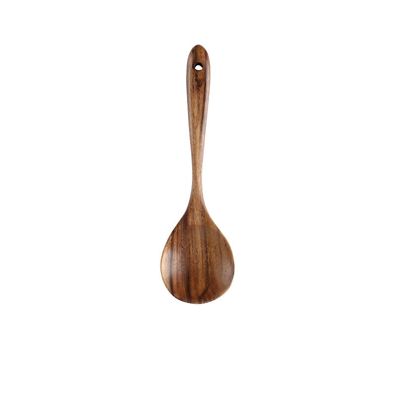 Thai Teak Unpainted Solid Wood Spatula Cooking Spoon Set - Mubimart -  