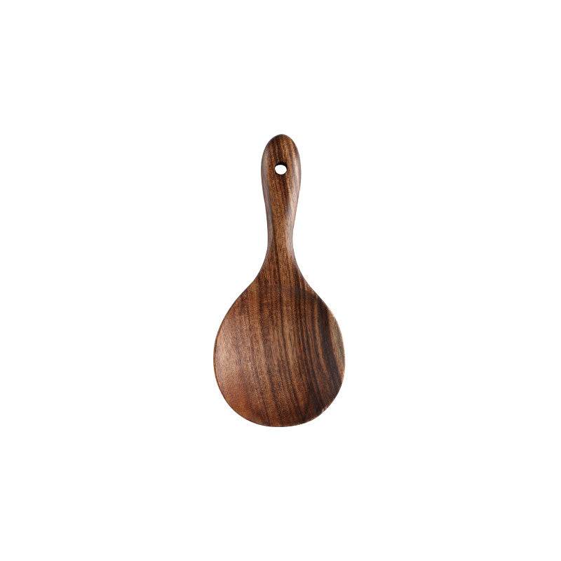 Thai Teak Unpainted Solid Wood Spatula Cooking Spoon Set - Mubimart