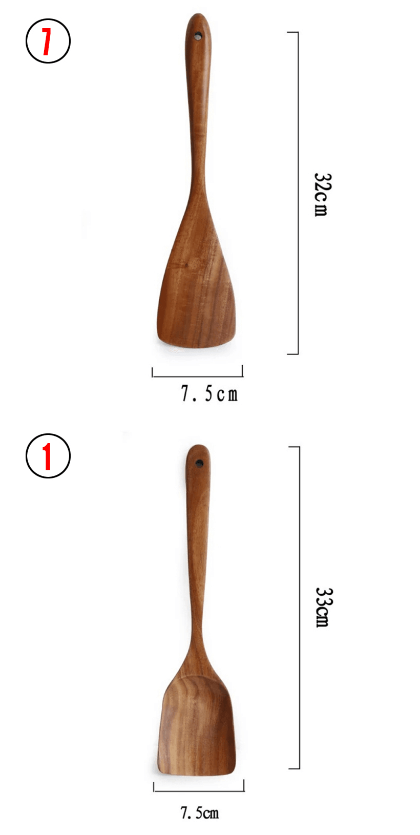 Thailand Teak Natural Wood Tableware Spoon Ladle Turner Long Rice Colander Soup Skimmer Cooking Spoons Scoop Kitchen Tool Set - Mubimart