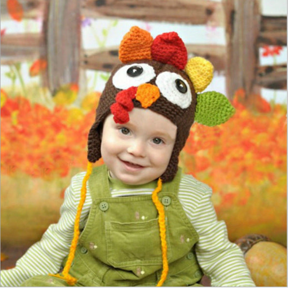 Thanksgiving hand-woven turkey hat - Mubimart - Wool Cap 