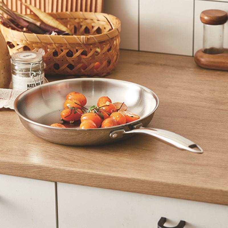 Thick 304 Stainless Steel Non-coated Frying Pan - Mubimart