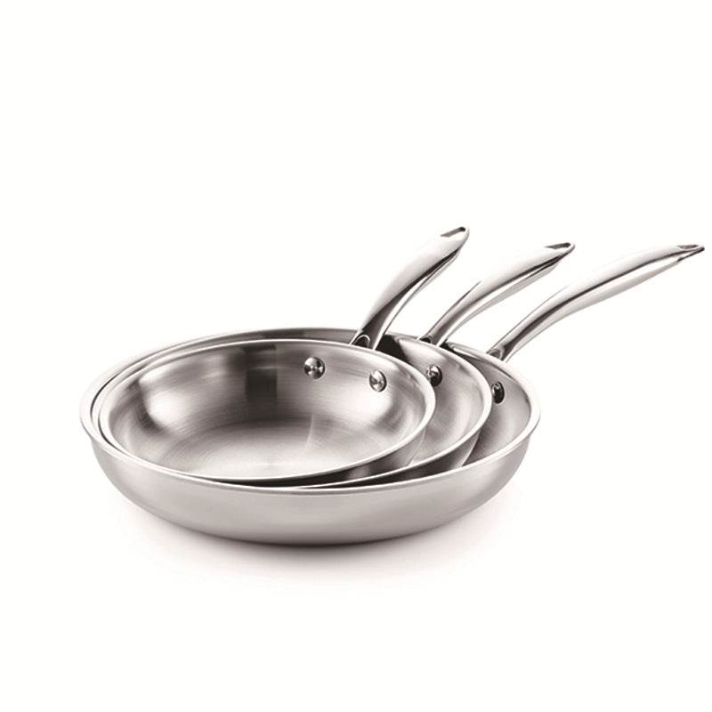 Thick 304 Stainless Steel Non-coated Frying Pan - Mubimart