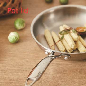 Thick 304 Stainless Steel Non-coated Frying Pan - Mubimart