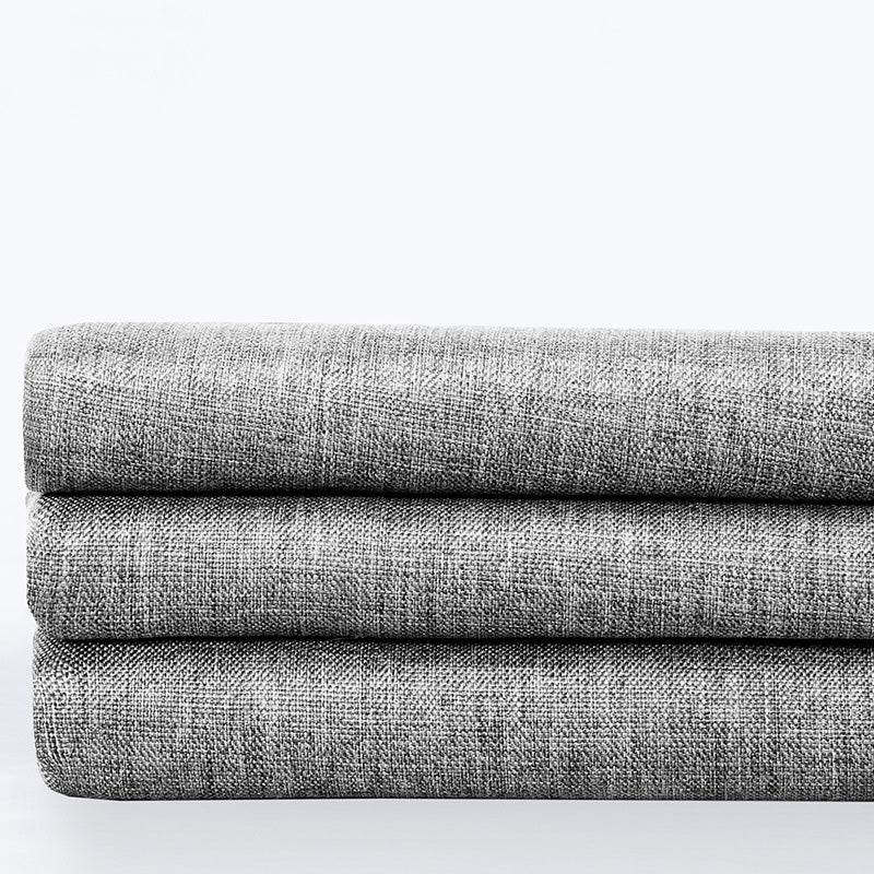 Thick Grey Shower Curtains Imitation Linen Fabric Waterproof Bath Curtains For Bathroom Bathtub Large Wide Modern Bathing Cover - Mubimart