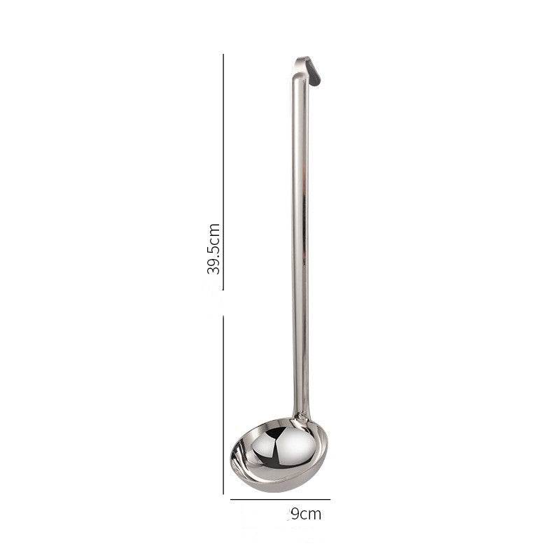 Thick Stainless Steel With Hook Soup Spoon And Strainer Measuring Spoon Long Handle Spoon Wine Spoon Juice Shell Porridge Spoon - Mubimart