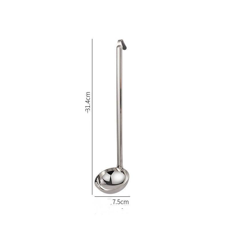 Thick Stainless Steel With Hook Soup Spoon And Strainer Measuring Spoon Long Handle Spoon Wine Spoon Juice Shell Porridge Spoon - Mubimart