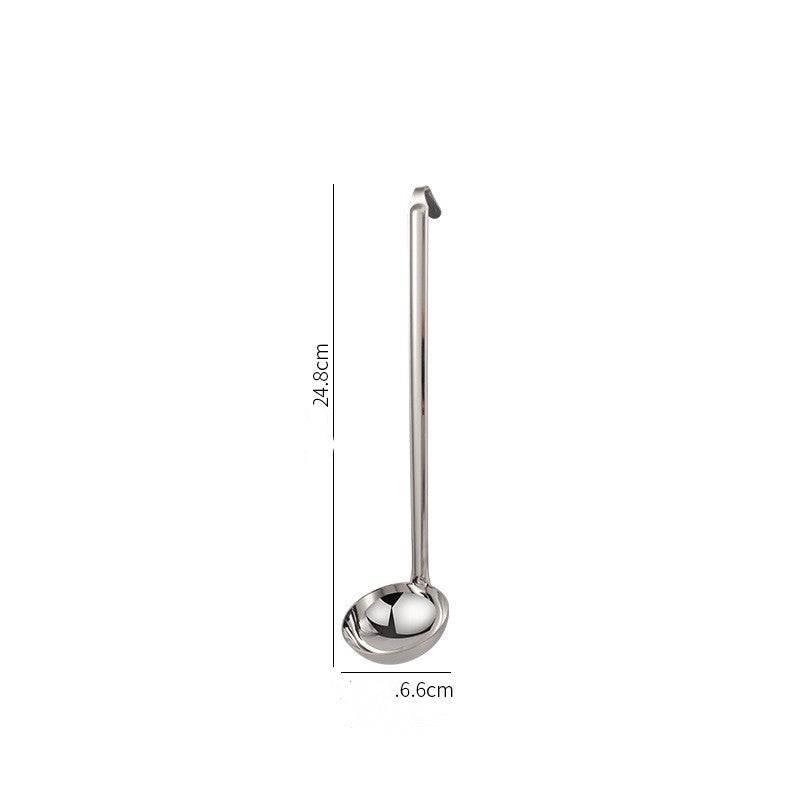 Thick Stainless Steel With Hook Soup Spoon And Strainer Measuring Spoon Long Handle Spoon Wine Spoon Juice Shell Porridge Spoon - Mubimart