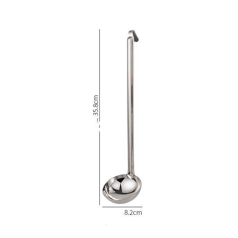 Thick Stainless Steel With Hook Soup Spoon And Strainer Measuring Spoon Long Handle Spoon Wine Spoon Juice Shell Porridge Spoon - Mubimart