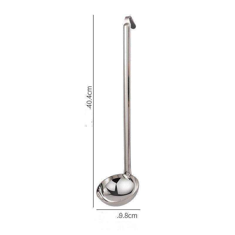 Thick Stainless Steel With Hook Soup Spoon And Strainer Measuring Spoon Long Handle Spoon Wine Spoon Juice Shell Porridge Spoon - Mubimart