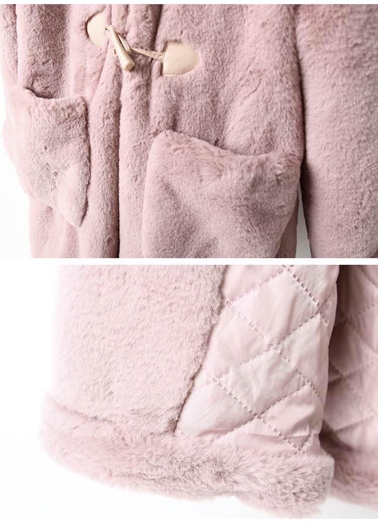 Thickened Faux Fur Coat For Big Kids - Mubimart
