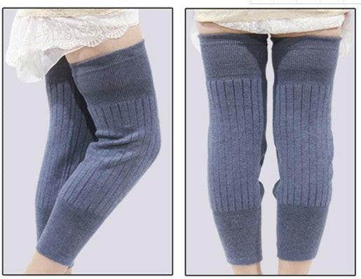 Thickened Fleece Lengthened Wool Warm Knee Pads - Mubimart