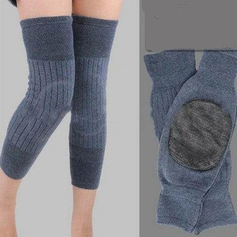 Thickened Fleece Lengthened Wool Warm Knee Pads - Mubimart