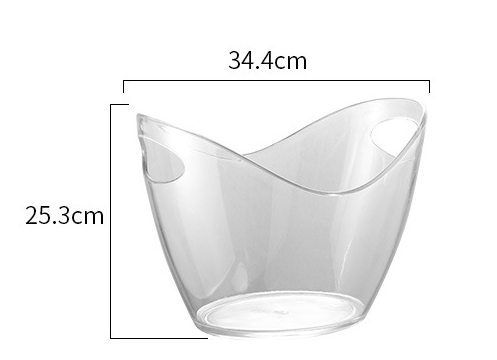 Thickened Plastic Transparent Ingot Ice Bucket Acrylic Champagne Bucket - Mubimart -  