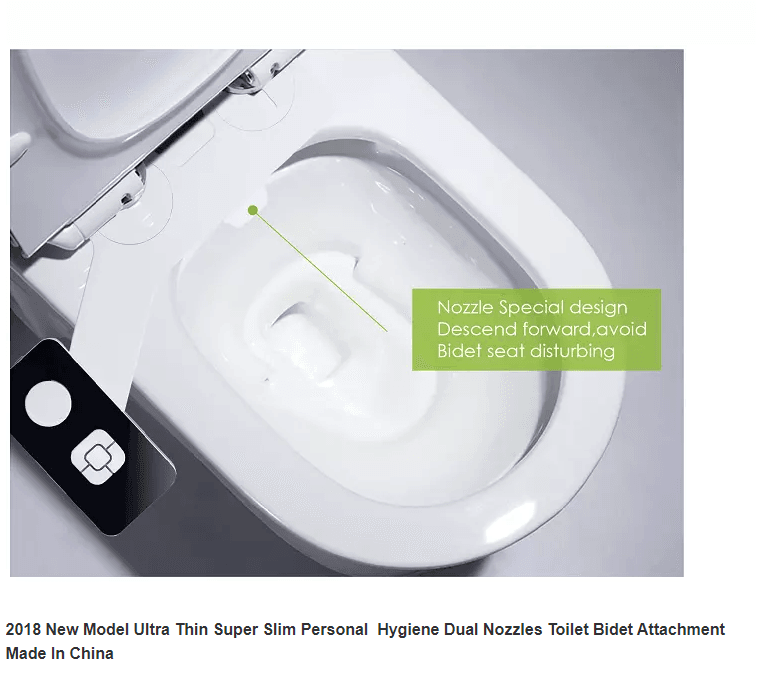 Thin Hygiene Dual Nozzles Toilet Slim Bidet Attachment - Mubimart