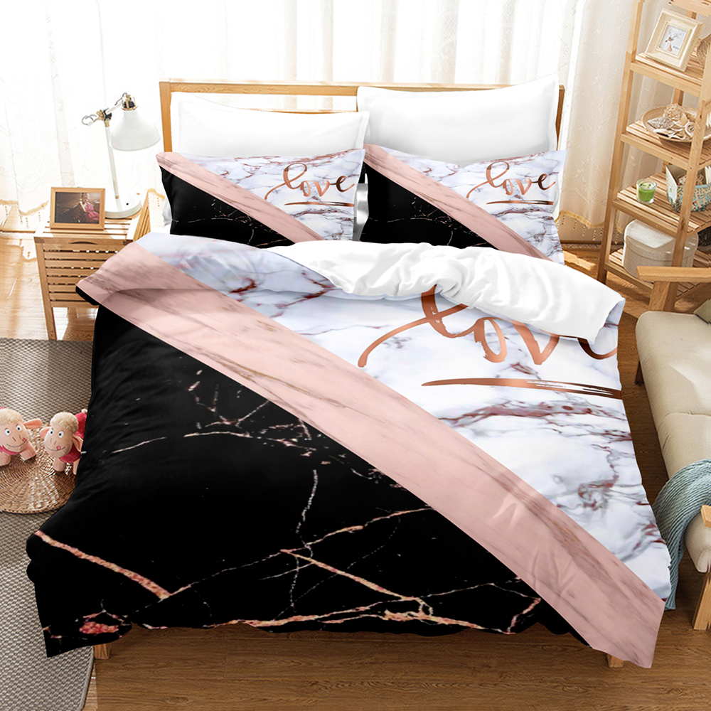 Three Art Marble Home Textile Linen Sheets - Mubimart - Sheets 