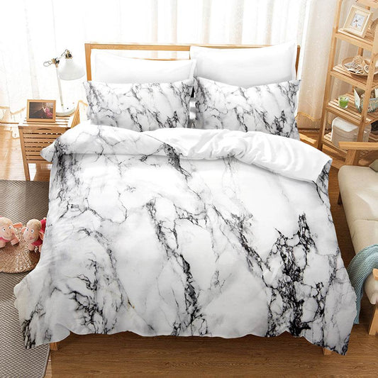 Three Art Marble Home Textile Linen Sheets - Mubimart