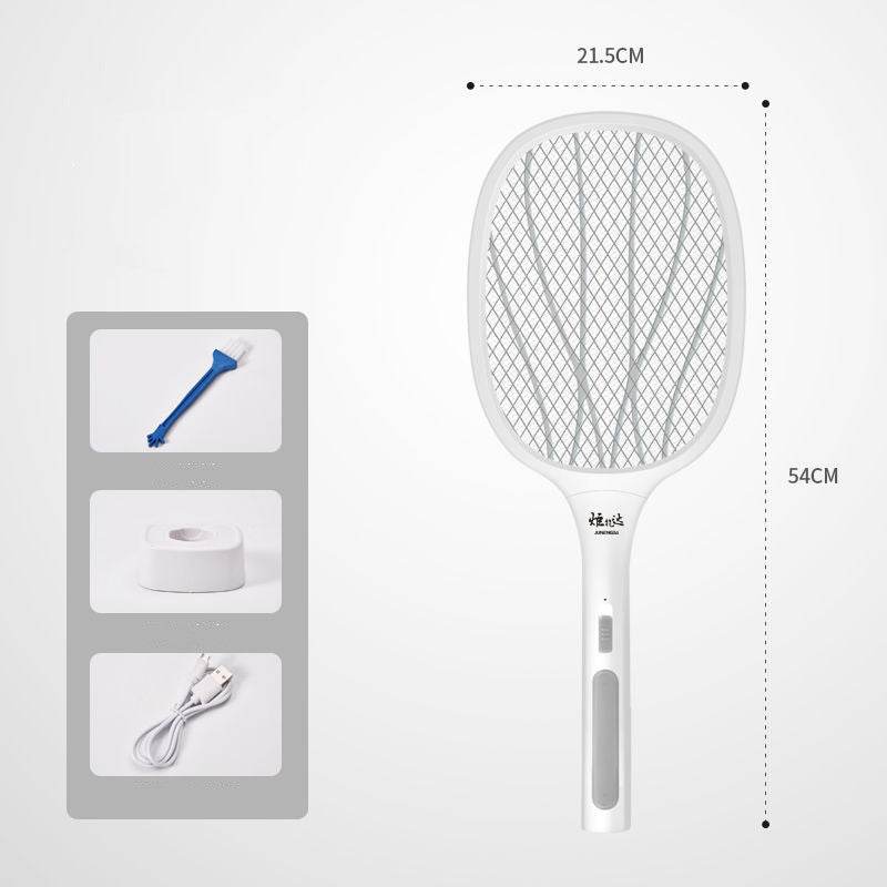 Three-In-One Electric Mosquito Swatter Rechargeable Fly Swatter Lithium Battery - Mubimart