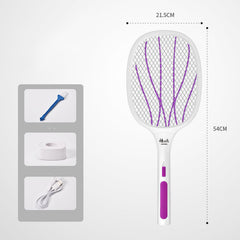 Three-In-One Electric Mosquito Swatter Rechargeable Fly Swatter Lithium Battery - Mubimart -  