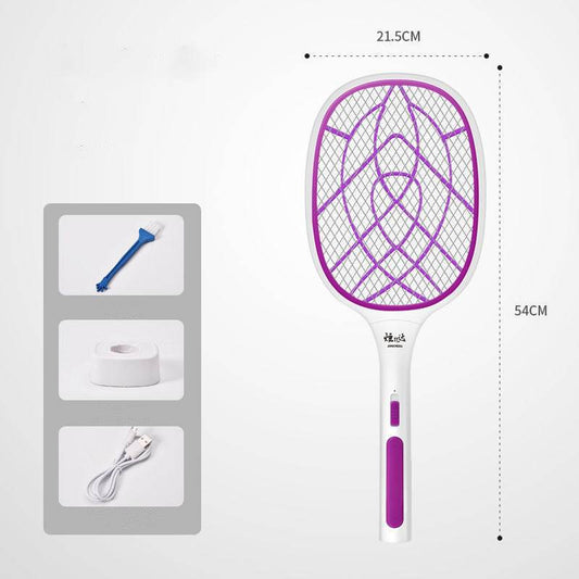 Three-In-One Electric Mosquito Swatter Rechargeable Fly Swatter Lithium Battery - Mubimart