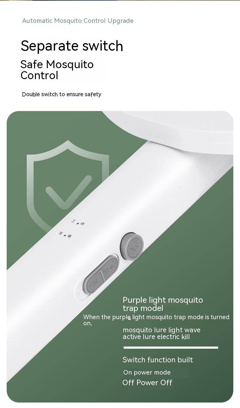 Three In One Folding Mosquito Swatter Lithium Battery Flyswatter - Mubimart