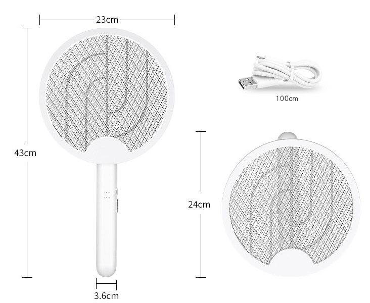 Three In One Folding Mosquito Swatter Lithium Battery Flyswatter - Mubimart