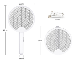 Three In One Folding Mosquito Swatter Lithium Battery Flyswatter - Mubimart -  