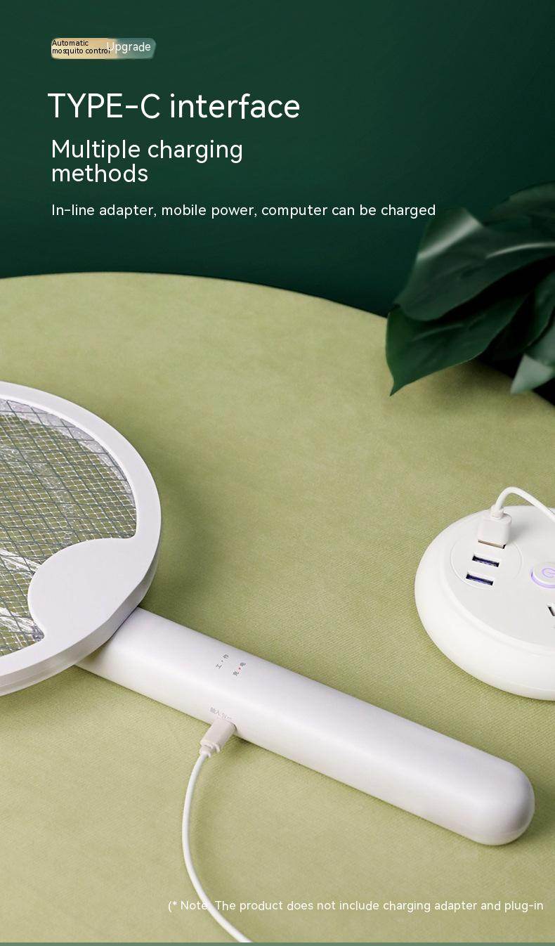 Three In One Folding Mosquito Swatter Lithium Battery Flyswatter - Mubimart