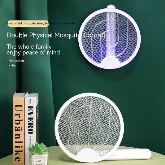 Three In One Folding Mosquito Swatter Lithium Battery Flyswatter - Mubimart