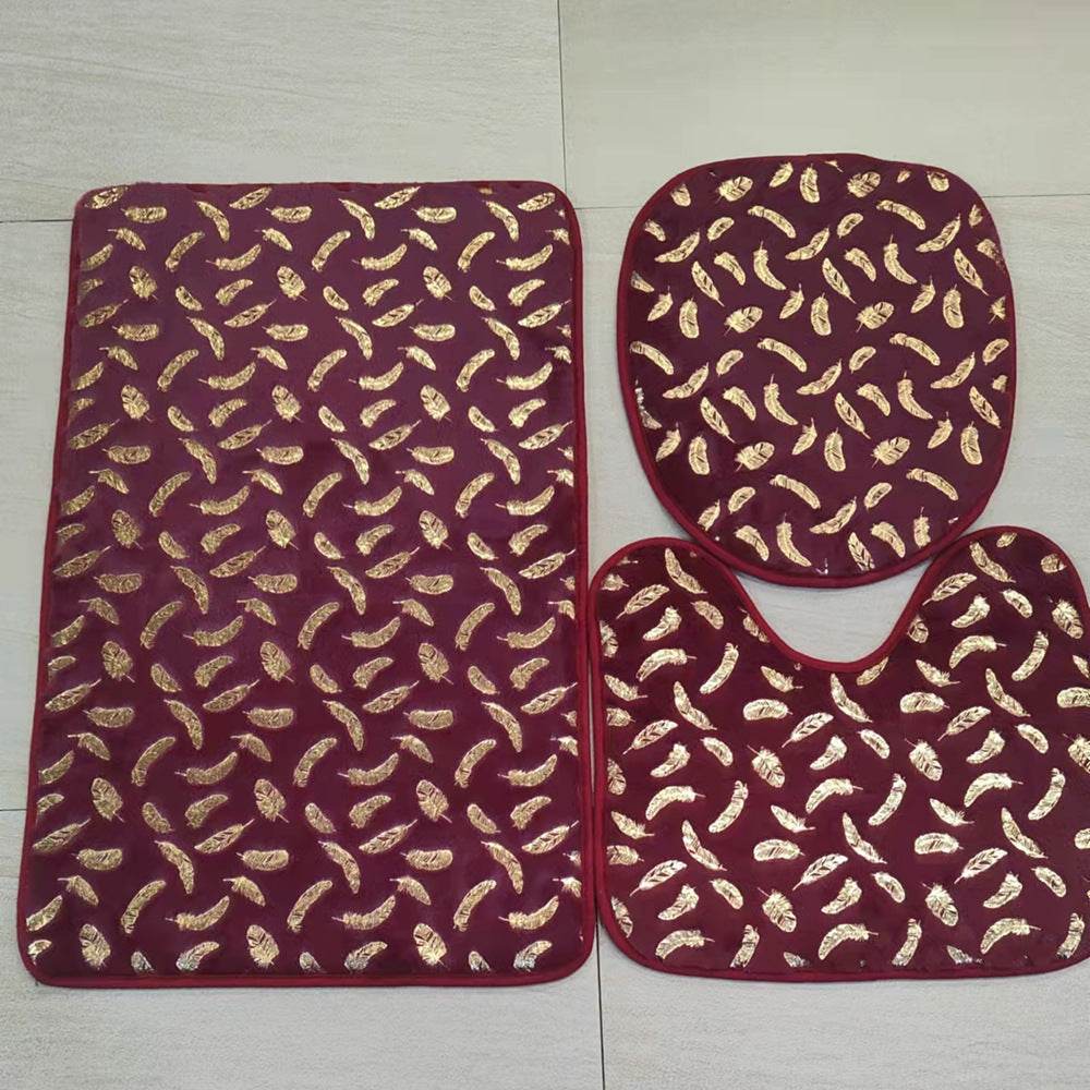 Three Piece Set Of Marbled Foiled Rugs - Mubimart