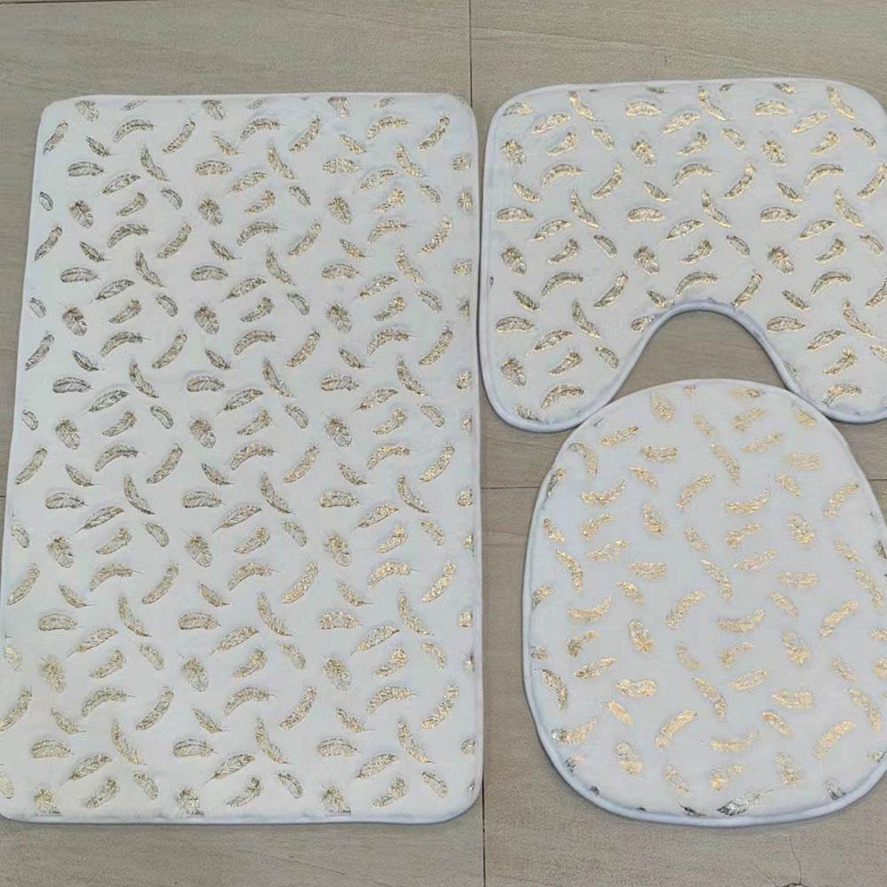 Three Piece Set Of Marbled Foiled Rugs - Mubimart