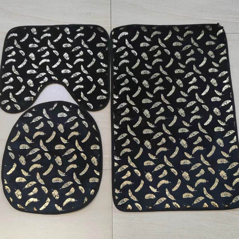 Three Piece Set Of Marbled Foiled Rugs - Mubimart