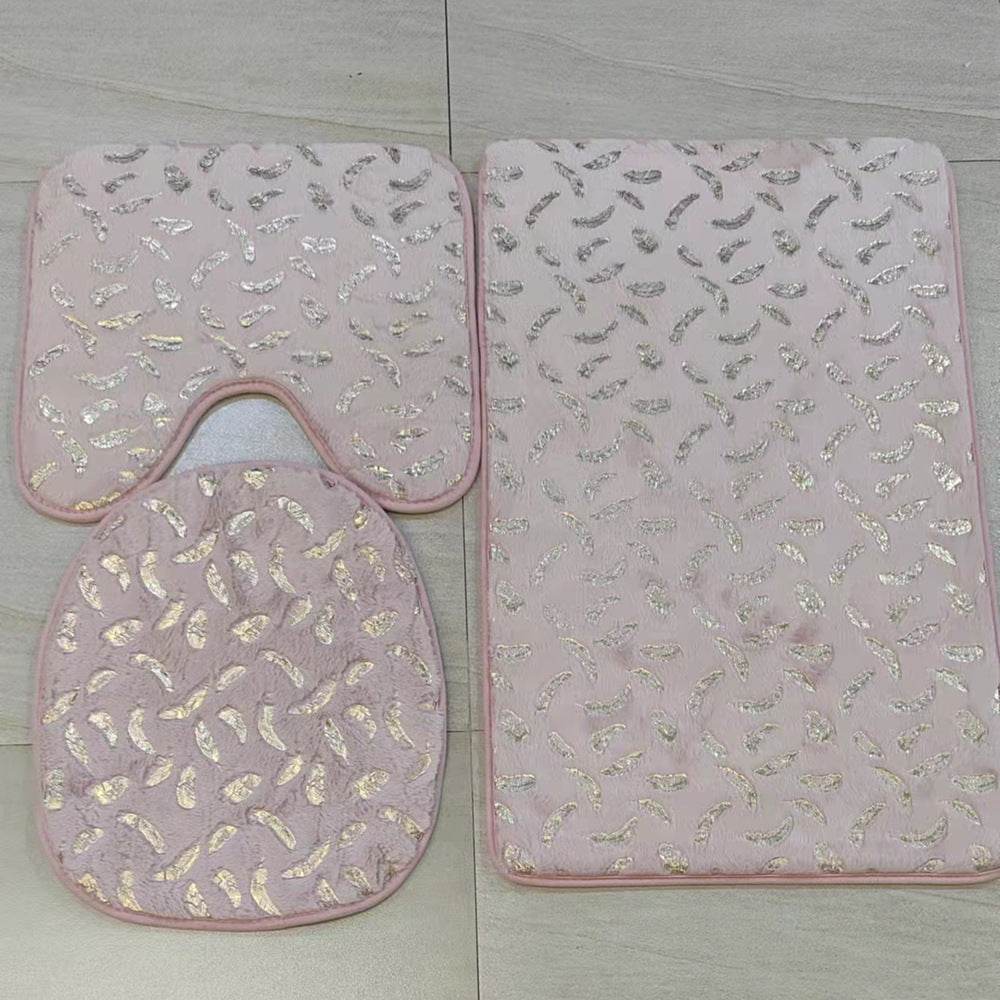 Three Piece Set Of Marbled Foiled Rugs - Mubimart