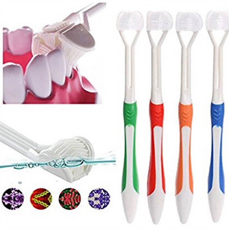 Three-head Toothbrush For Adults And Children - Mubimart