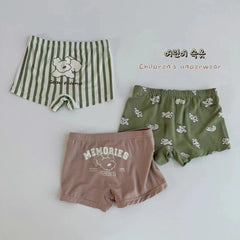 Three-piece Set Children's Underwear Modal Printing Baby Kindergarten Boxer Shorts - Mubimart - Underware 