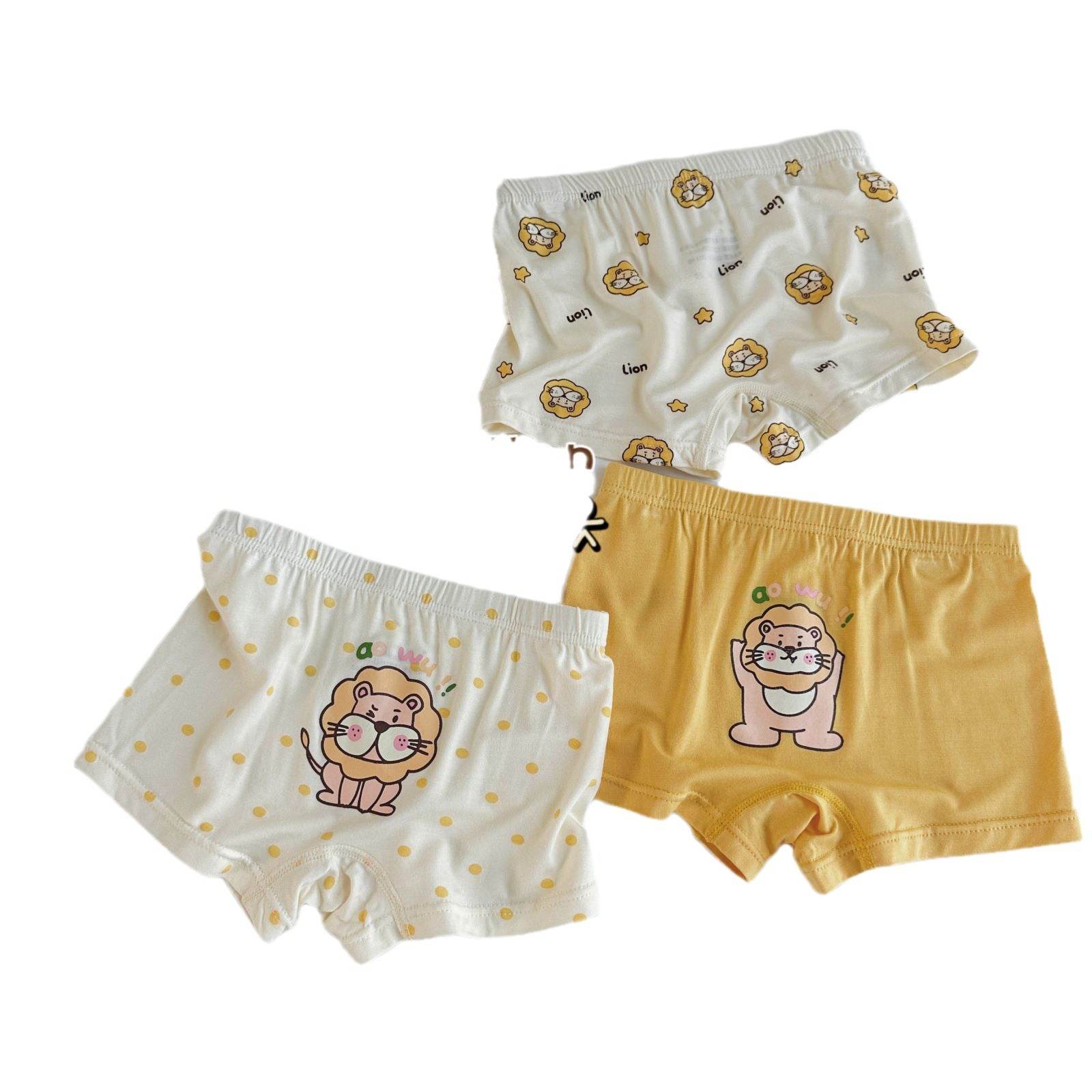 Three-piece Set Children's Underwear Modal Printing Baby Kindergarten Boxer Shorts - Mubimart