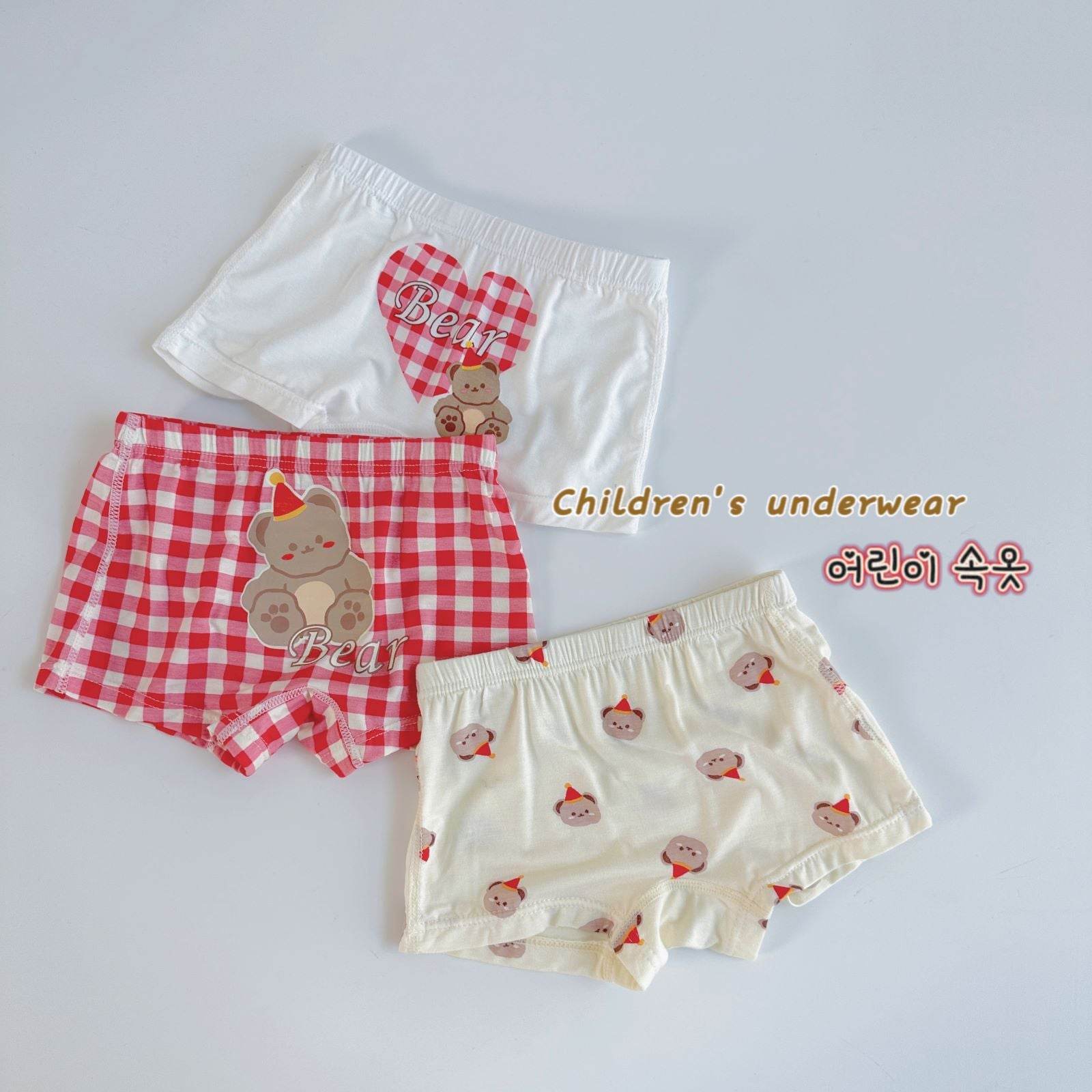 Three-piece Set Children's Underwear Modal Printing Baby Kindergarten Boxer Shorts - Mubimart