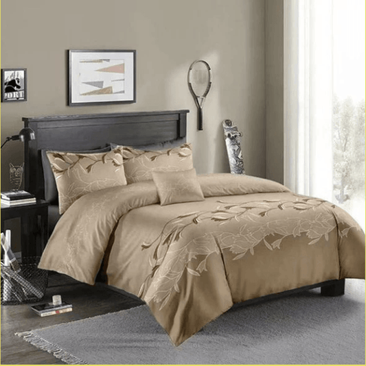 Three-piece Simple Plain Black Printing Bedding Set - Mubimart