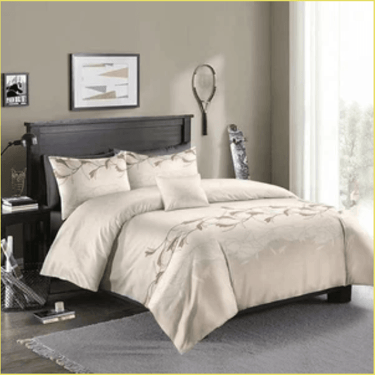 Three-piece Simple Plain Black Printing Bedding Set - Mubimart