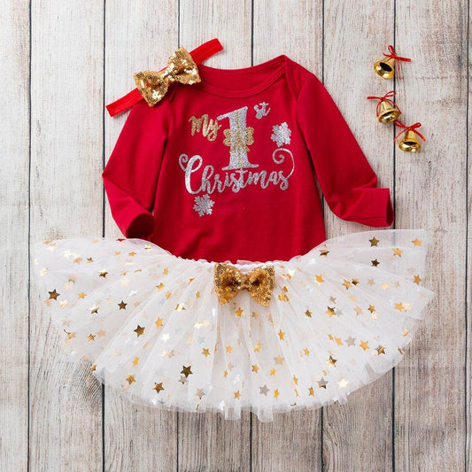 Three-piece baby girl TUTU skirt suit - Mubimart