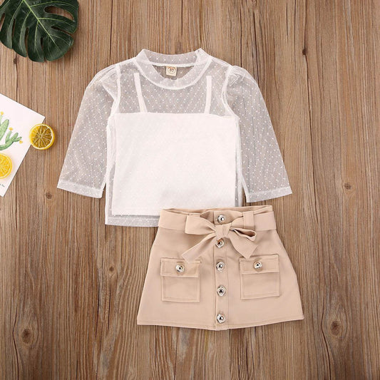 Three-piece baby girl clothes - Mubimart