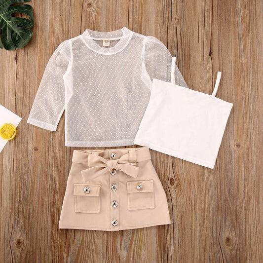 Three-piece baby girl clothes - Mubimart