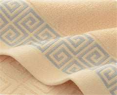 Three sets of Great Wall grid bath towels - Mubimart -  