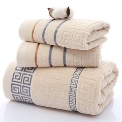 Three sets of Great Wall grid bath towels - Mubimart -  