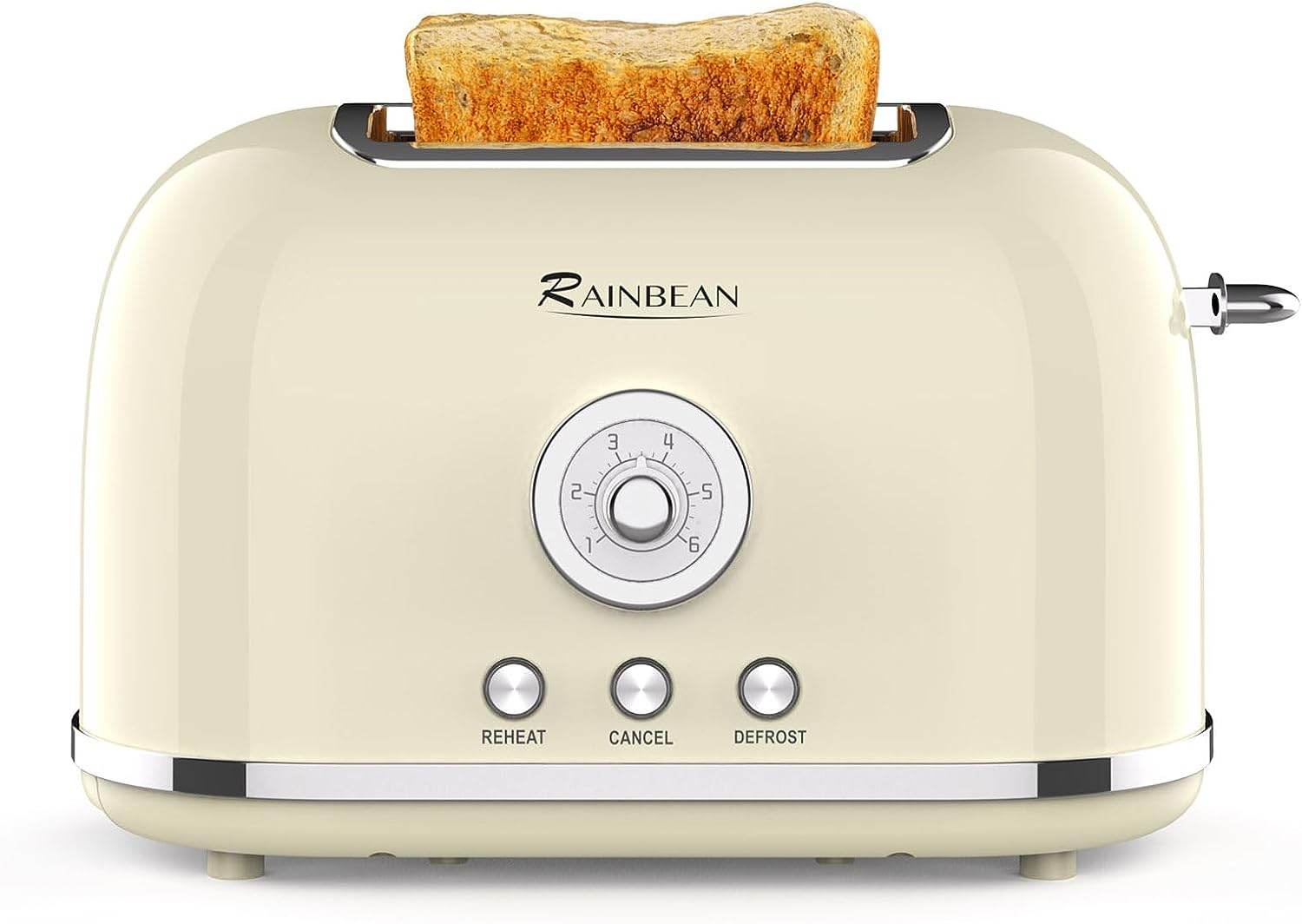 Toaster 2 Slice Retro Toaster Stainless Steel With 6 Bread Shade Settings And Bagel Cancel Defrost Reheat Function, Cute Bread Toaster With Extra Wide Slot And Removable Crumb Tray - Mubimart