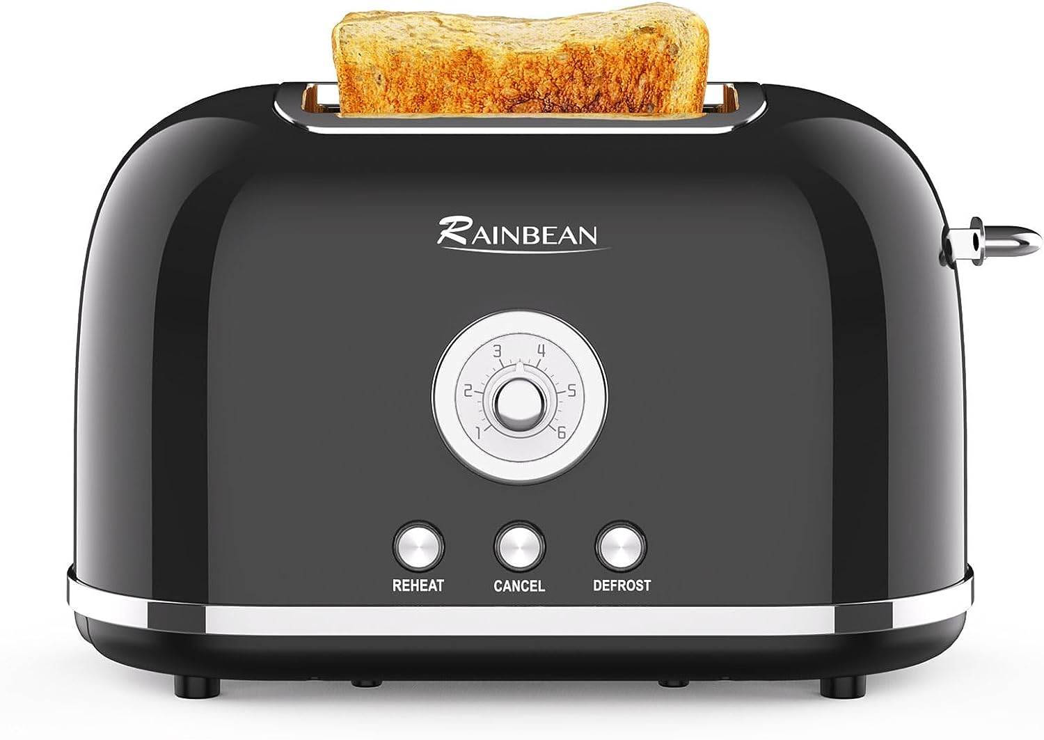 Toaster 2 Slice Retro Toaster Stainless Steel With 6 Bread Shade Settings And Bagel Cancel Defrost Reheat Function, Cute Bread Toaster With Extra Wide Slot And Removable Crumb Tray - Mubimart