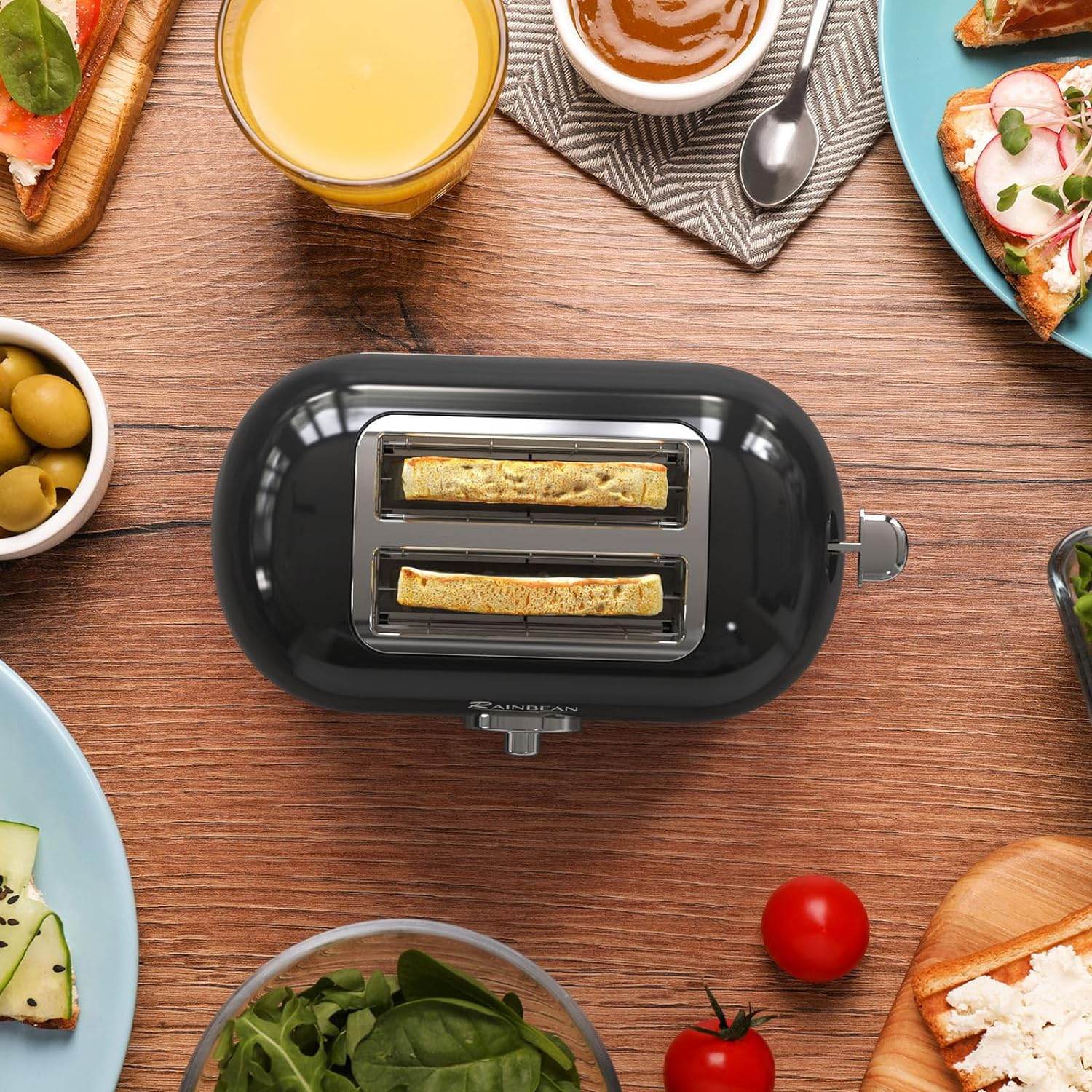 Toaster 2 Slice Retro Toaster Stainless Steel With 6 Bread Shade Settings And Bagel Cancel Defrost Reheat Function, Cute Bread Toaster With Extra Wide Slot And Removable Crumb Tray - Mubimart