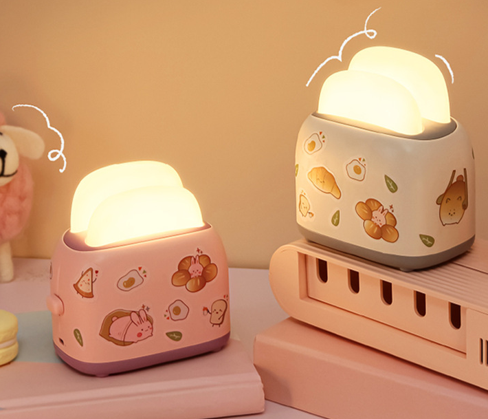 Toaster Small Night Light Cute USB Girl Heart - Mubimart -  