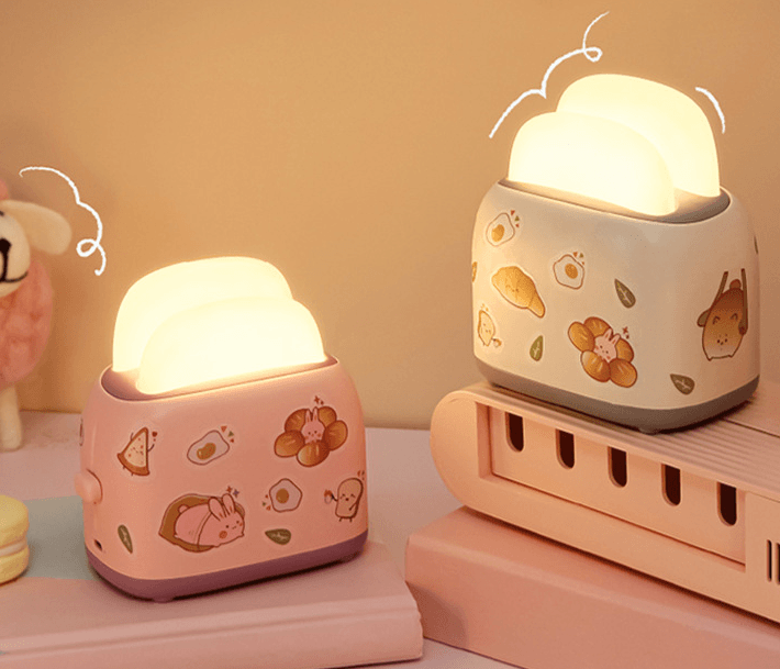 Toaster Small Night Light Cute USB Girl Heart - Mubimart