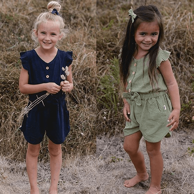 Toddler Girl Clothes Kids Baby Girls Summer Ruffles Sleeve - Mubimart