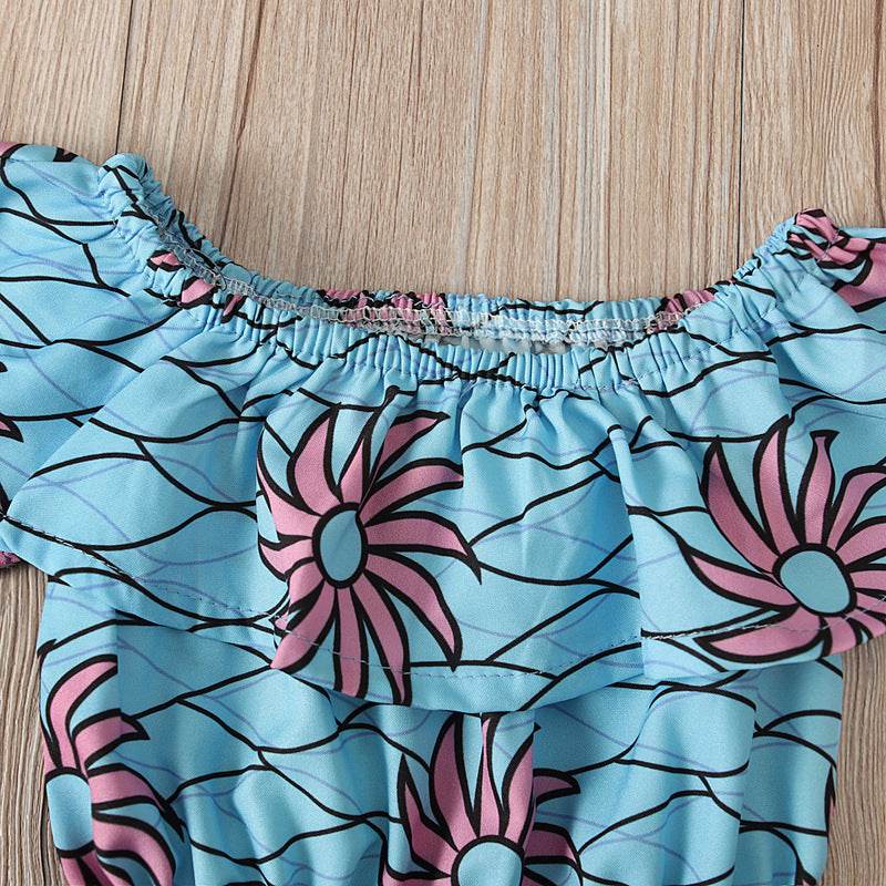 Toddler Girls Outfit 2 Piece Jumpsuit and Headband African Style Outfit 3-18 Months - Mubimart